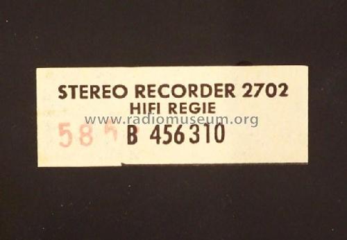 HiFi Regie Stereo 2702; ITT Schaub-Lorenz (ID = 2605450) R-Player
