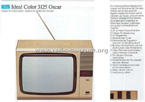 Ideal-Color 3125 Oscar; ITT nicht Schaub, (ID = 1932283) Fernseh-E