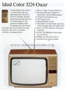 Ideal-Color 3224 Oscar; ITT Schaub-Lorenz (ID = 1931048) Television