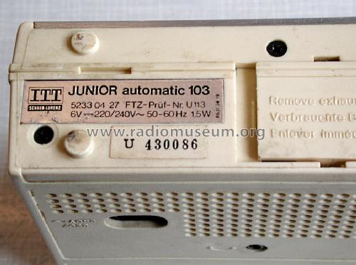 JUNIOR automatic 103 52330427; ITT Schaub-Lorenz (ID = 1705449) Radio