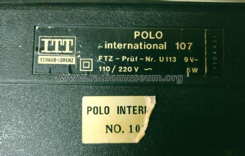 Polo International 107; ITT Schaub-Lorenz (ID = 2380979) Radio