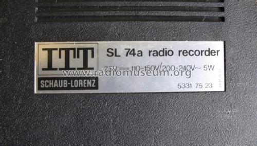 Radio Recorder SL74a 53317523; ITT Schaub-Lorenz (ID = 933550) Radio