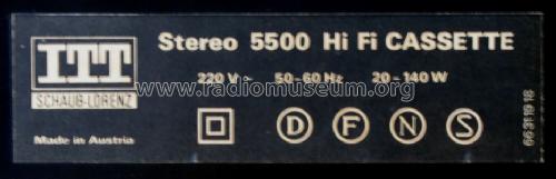 Stereo 5500 HiFi Cassette 5253 02/41, 5253 02/45; ITT Schaub-Lorenz (ID = 429415) Radio