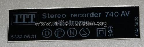 Stereo Recorder 740 AV 53320529; ITT Schaub-Lorenz (ID = 702124) R-Player