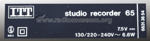 Studio Recorder 65; ITT Schaub-Lorenz (ID = 1449362) Reg-Riprod