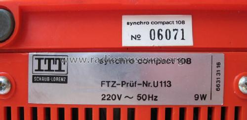 Synchro Compact 108 electronic 52410477 = rot; ITT Schaub-Lorenz (ID = 996520) Radio