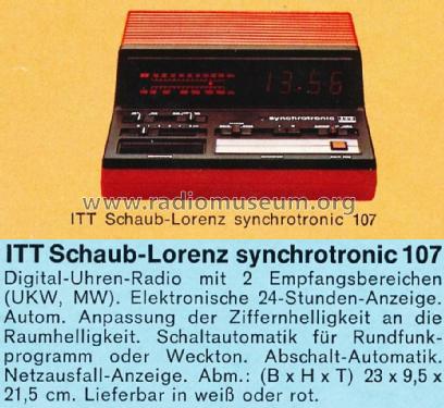 Synchrotronic 107 52410429; ITT Schaub-Lorenz (ID = 1283024) Radio