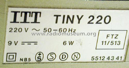 Tiny 220 55124341; ITT-Graetz (ID = 840265) Radio