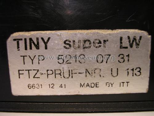 Tiny Super LW 52130731; ITT Schaub-Lorenz (ID = 1974204) Radio
