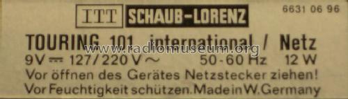 Touring international 101 Netz 521509-09; ITT Schaub-Lorenz (ID = 1674529) Radio
