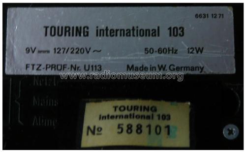 Touring International 103 66311271; ITT Schaub-Lorenz (ID = 2293649) Radio