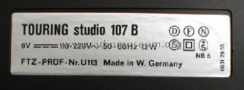 Touring Studio 107B 5251 1489; ITT Schaub-Lorenz (ID = 482230) Radio