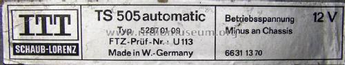 TS505 automatic 52870109; ITT Schaub-Lorenz (ID = 1823359) Car Radio