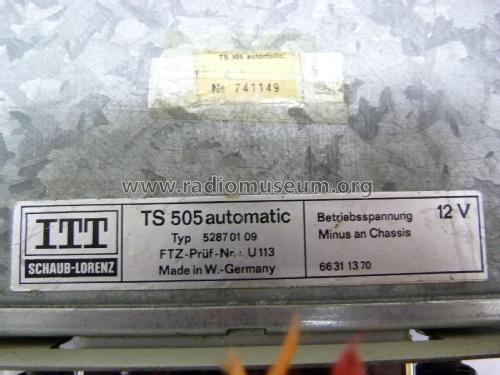 TS505 automatic 52870109; ITT Schaub-Lorenz (ID = 1834262) Car Radio