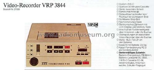 Video-Recorder VRP3844; ITT nicht Schaub, (ID = 1932325) Sonido-V