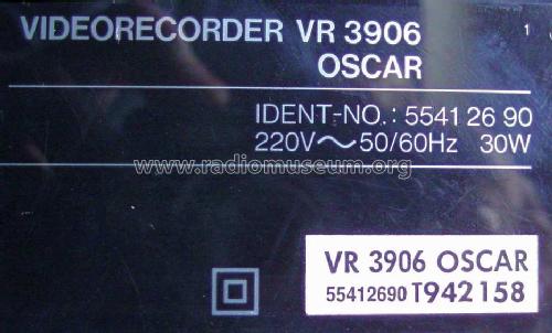 Videorecorder VR 3906 Oscar 5541 26 90; ITT nicht Schaub, (ID = 1462505) R-Player