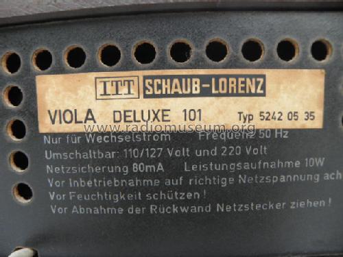 Viola DELUXE 101 in Nussbaum 5242 05 35; ITT Schaub-Lorenz (ID = 1641452) Radio