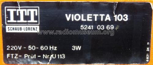 Violetta 103 5241 03 69 ; ITT Schaub-Lorenz (ID = 762064) Radio