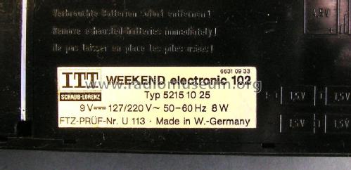 Weekend electronic 102 52151025; ITT Schaub-Lorenz (ID = 615764) Radio