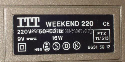 Weekend Stereo Cassette 220; ITT Schaub-Lorenz (ID = 1185365) Radio