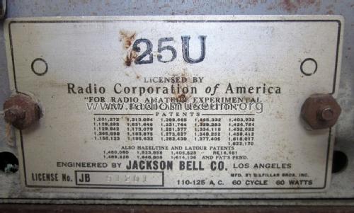 25U ; Jackson-Bell Co. pre (ID = 1060356) Radio