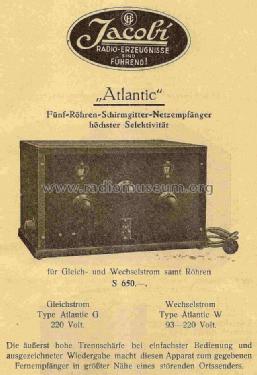 Atlantic W; Jacobi; Radio-, (ID = 821974) Radio