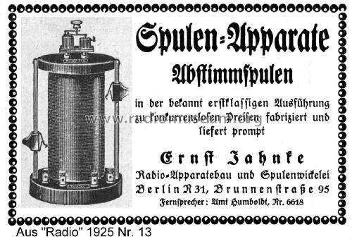 Detektor-Empfänger ; Jahnke, Ernst, (ID = 2428049) Crystal