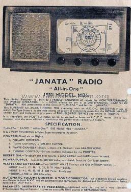 Sansar all-in-one MB6 ; Janata Radios Ltd.; (ID = 1300104) Radio