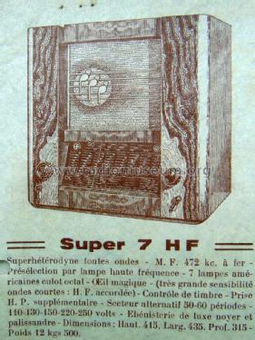 Super 7HF; Janfred; Paris (ID = 1811825) Radio