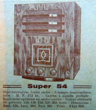 Super 54; Janfred; Paris (ID = 1811816) Radio