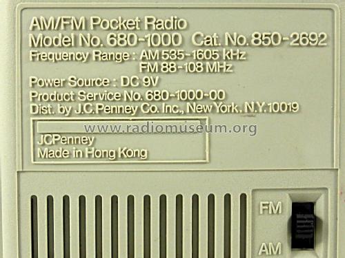 AM/FM Radio 680-1000 Cat. No. 850-2692; JCPenney, Penney's, (ID = 2658941) Radio