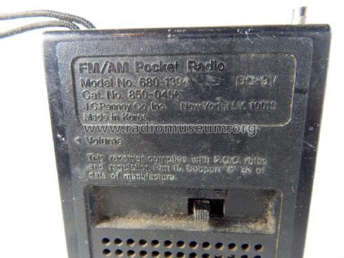 FM/AM Pocket Radio 680-1394; JCPenney, Penney's, (ID = 2310787) Radio