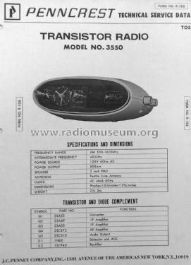 Penncrest Solid State Clock Radio 3550; JCPenney, Penney's, (ID = 2845216) Radio