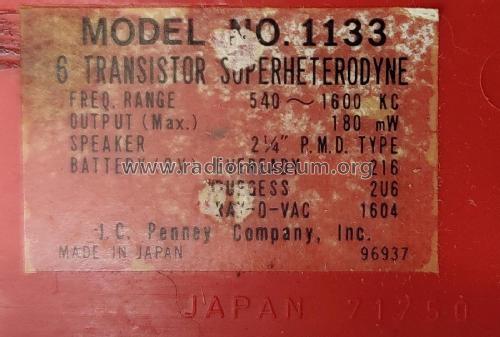 Solid State - 6 Transistor Superheterodyne 1133 ; JCPenney, Penney's, (ID = 2770201) Radio