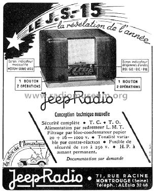 JS15 ; Jeep Radio; Paris, (ID = 284216) Radio