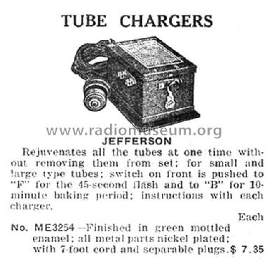 Radio Tube Charger ; Jefferson Electric (ID = 1955225) Equipment