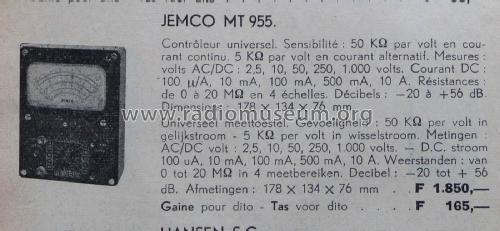 Multi-Tester MT-955; Jemco Industries Ltd (ID = 1753866) Equipment