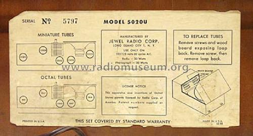 5020-U ; Jewel Radio Corp.; (ID = 241130) Radio