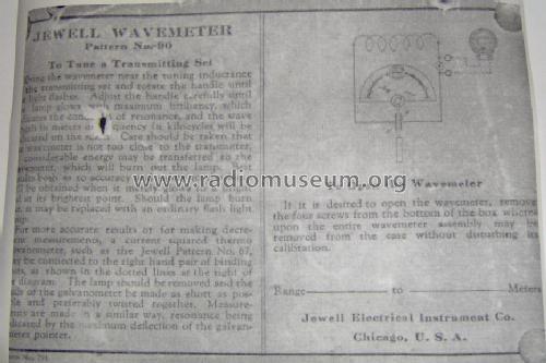 Jewell Wavemeter Pattern No. 90; Weston Electrical (ID = 1058395) Equipment