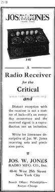 Radio Receiver J-85; Jones Radio Mfg. Co. (ID = 1544769) Radio