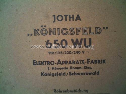 Königsfeld 650WU; Jotha-Radio, El.-App (ID = 133773) Radio