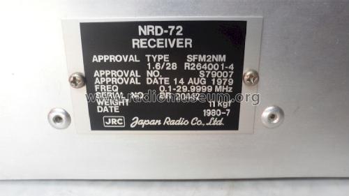 Receiver NRD-72; JRC Japan Radio Co., (ID = 1501471) Commercial Re