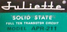 Juliette 10 Transistor APR-211 Ch= 045-1001; Topp Import & Export (ID = 548062) Radio