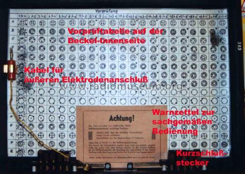 Röhrenprüfgerät RPG IV/47; Junker, Joseph, GmbH (ID = 96453) Ausrüstung