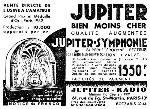 Jupiter-Symphonie ; Jupiter-Radio - voir (ID = 1991638) Radio