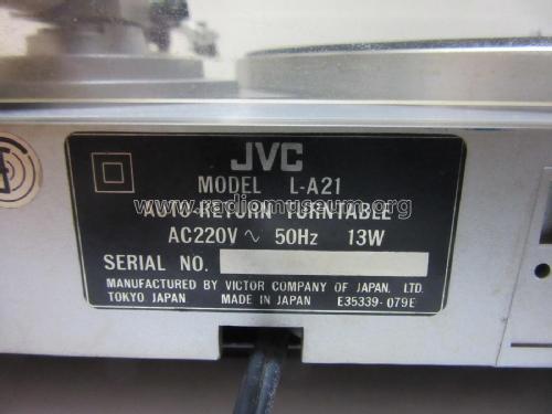 Auto-Return Turntable L-A21; JVC - Victor Company (ID = 3064775) R-Player