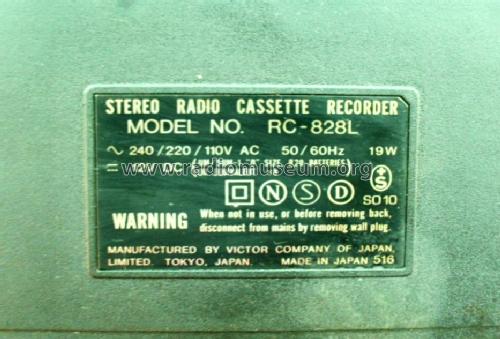 Biphonic Sound System RC-828L ; JVC - Victor Company (ID = 1196952) Radio