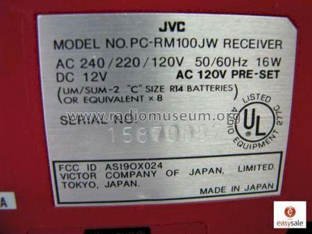 Detachable Portable Component System PC-100 PC-RM100JW; JVC - Victor Company (ID = 830982) Radio