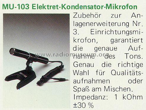 Electret-Condenser Microphone MU-103; JVC - Victor Company (ID = 852378) Microphone/PU