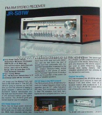 FM/AM Stereo Receiver JR-S81W; JVC - Victor Company (ID = 1611779) Radio